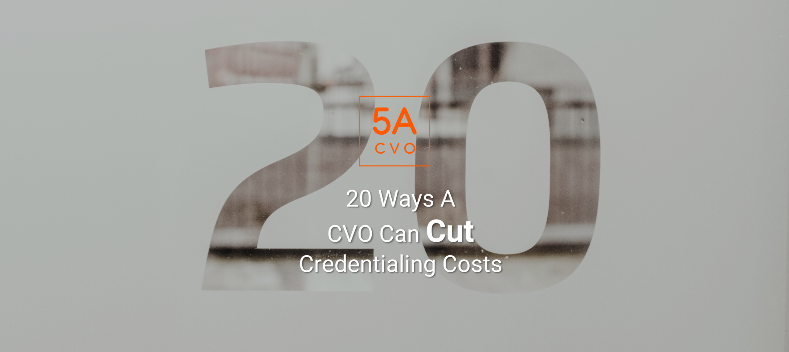 20 Ways A CVO Can Cut Credentialing Costs